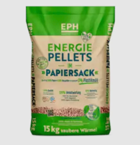 EPH Premium Pellets DINplus ENplus A1 – Palette 975 kg, 65 Papiersäcke à 15 kg